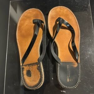 Vintage Dries Van Noten flip flop, with patent leather thong